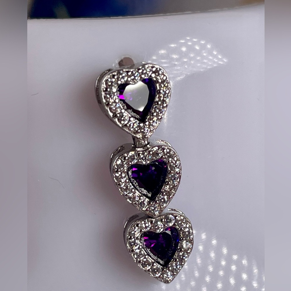 Amethyst Earrings Topaz Silver 925 Dangle Earrings - Picture 7 of 8